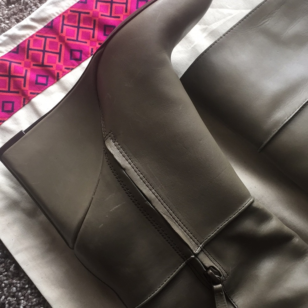 Tory Burch Tall Wedge Knee Boots in Taupe - Picture 3 of 6